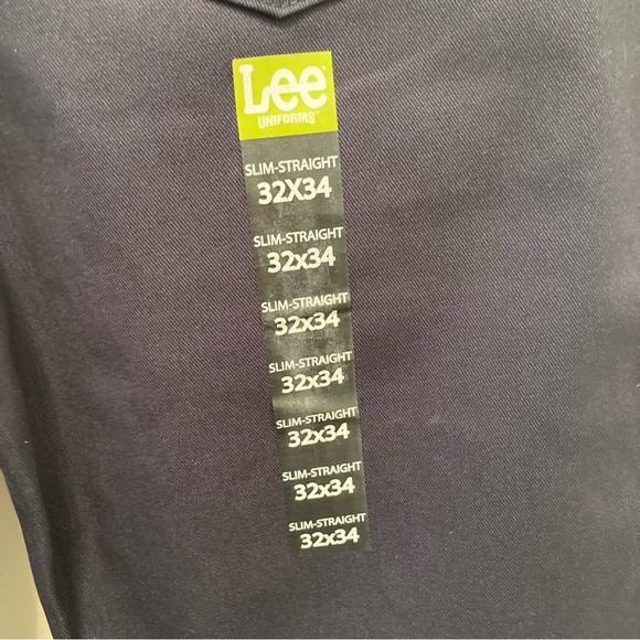 NWT Lee Men Navy Blue Slim Straight Classic Fit Trouser Work Uniform Pants 32x34 - Picture 8 of 10